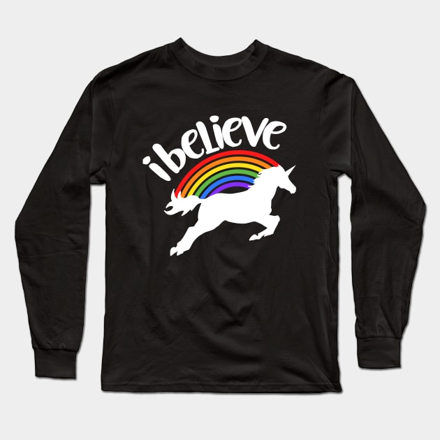 I believe in Unicorns Long Sleeve T-Shirt by bubbsnugg